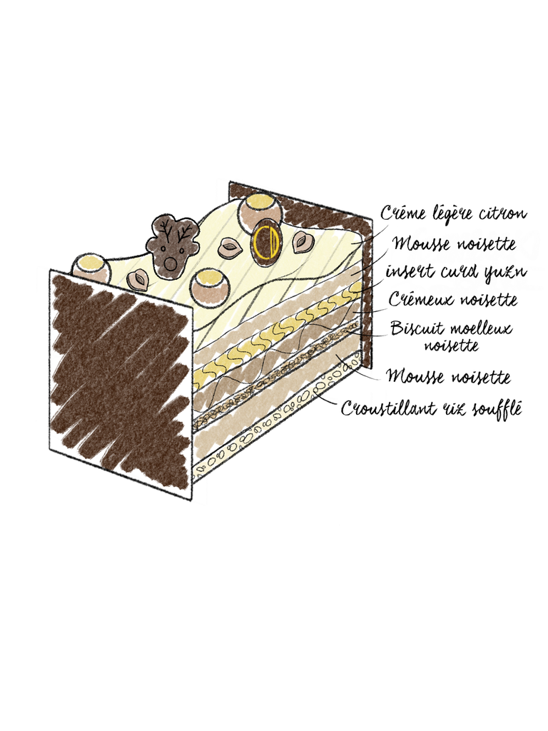 Bûchette noisette étoilée